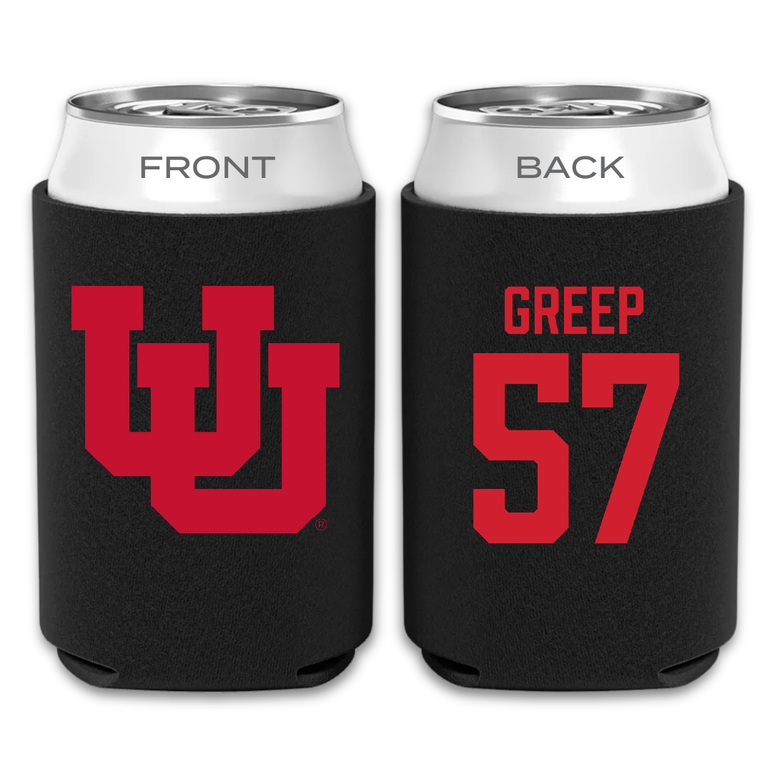 University of Utah Football Black Can Cooler - #57 JT Greep