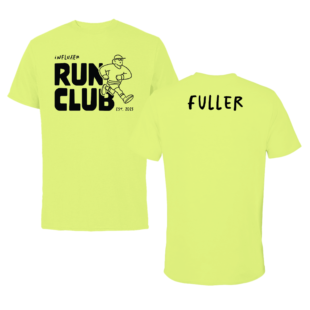 Robert Morris University TF and XC Safety Yellow Influxer Run Club Performance Tee - Morgan Fuller