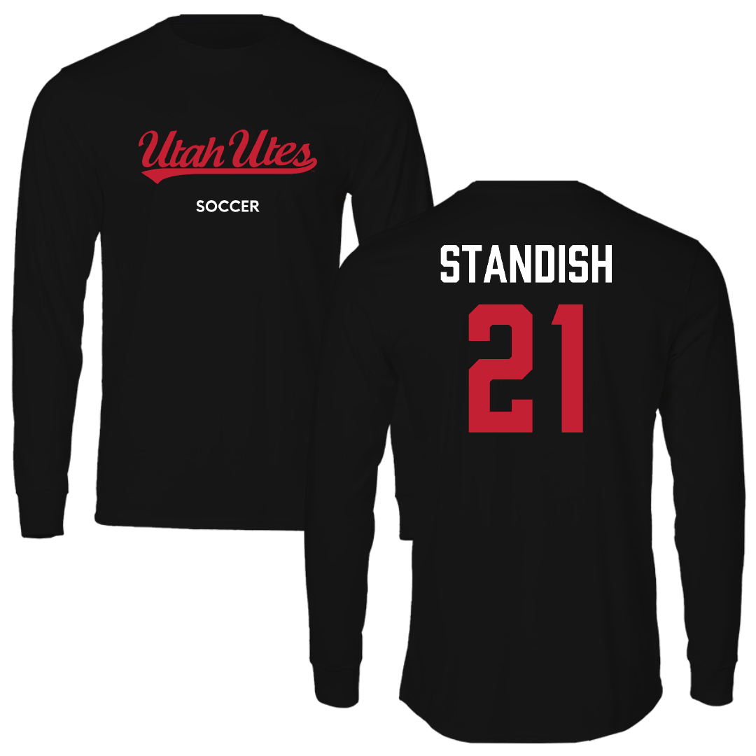 University of Utah Soccer (W) Black Utes Performance Long Sleeve - #21 Kaela Standish