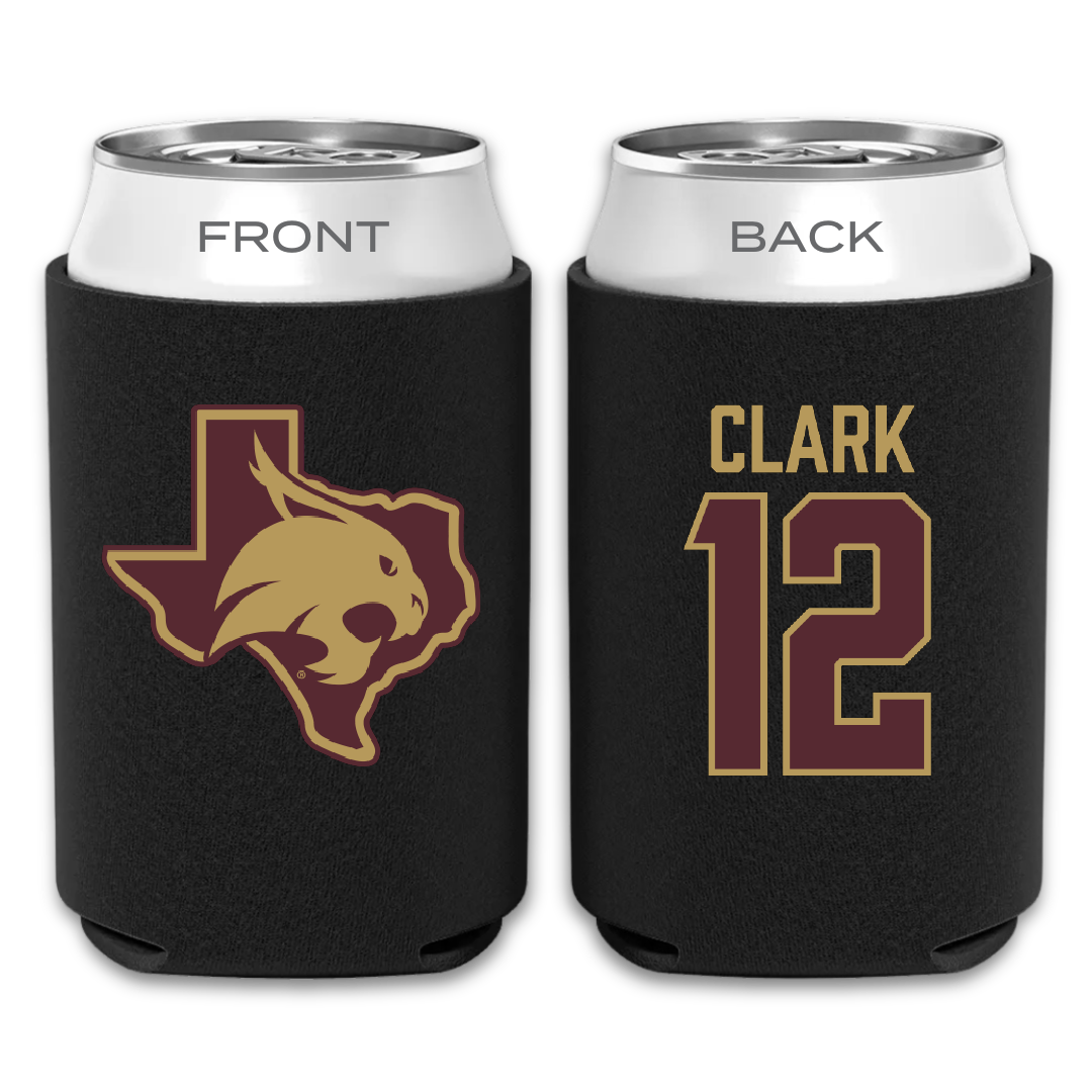 Texas State University Volleyball Black Can Cooler - #12 Alyssa Clark