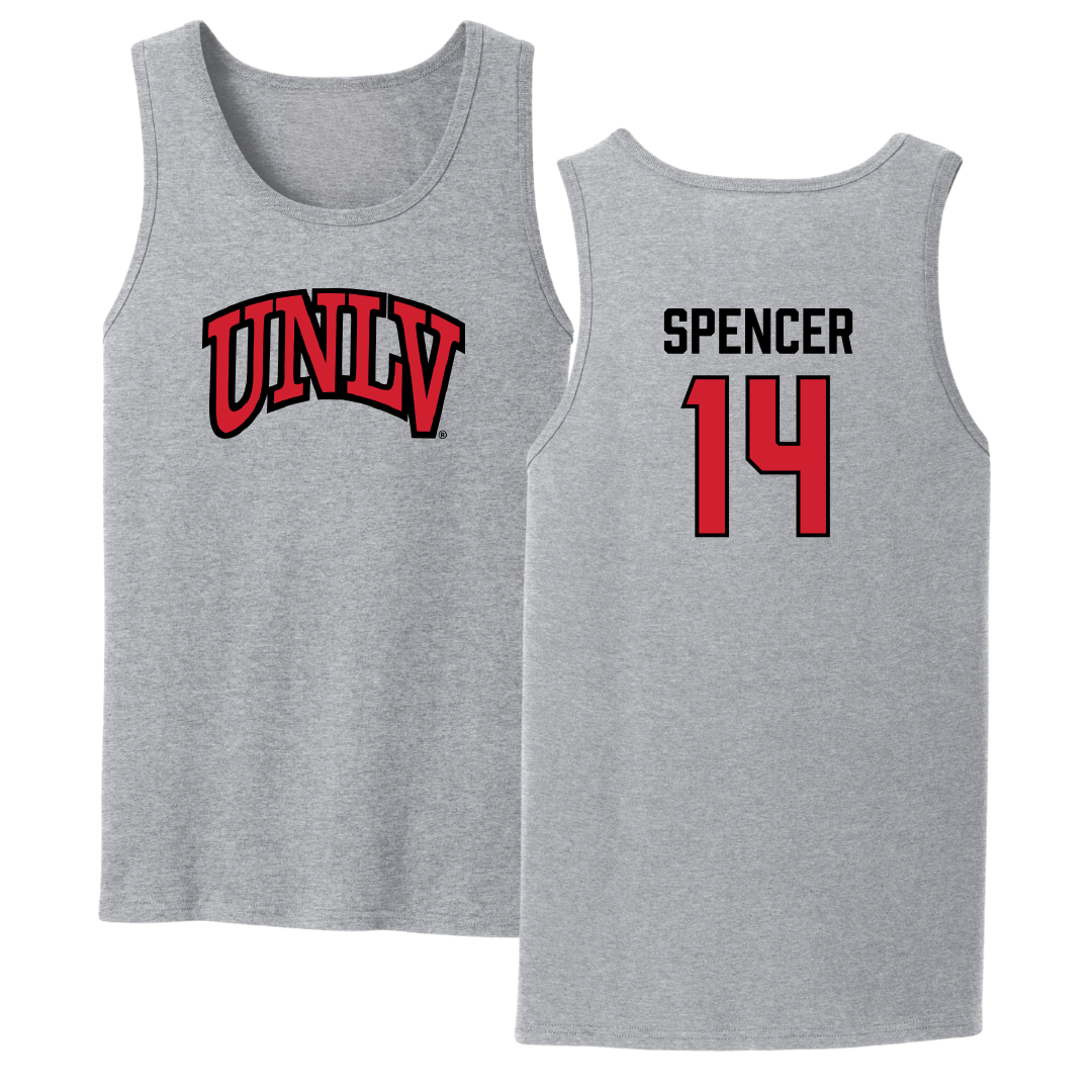 University of Nevada-Las Vegas Basketball Sport Gray Tank Top - #14 Macy Spencer