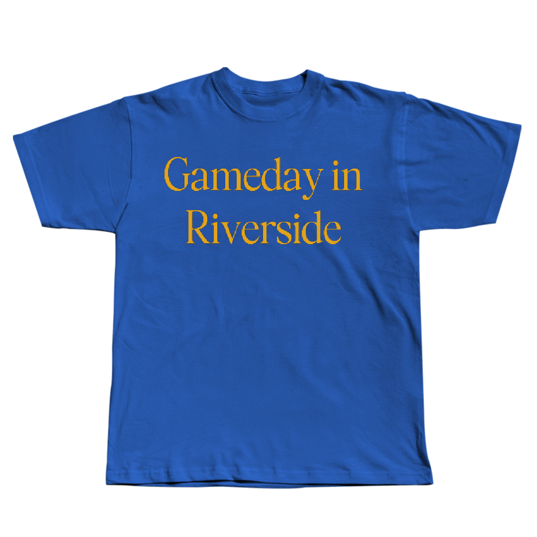 University of California-Riverside Basketball (W) Blue Gameday Tee - #35 Tiairra Hill-Brown