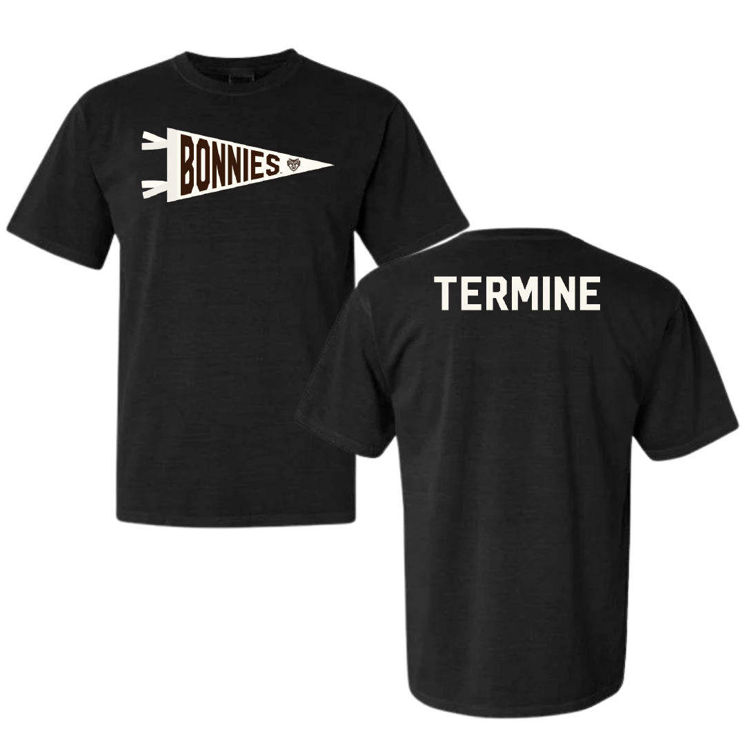 St. Bonaventure University Swimming & Diving Black Pennant Comfort Colors Tee - Luigi Termine