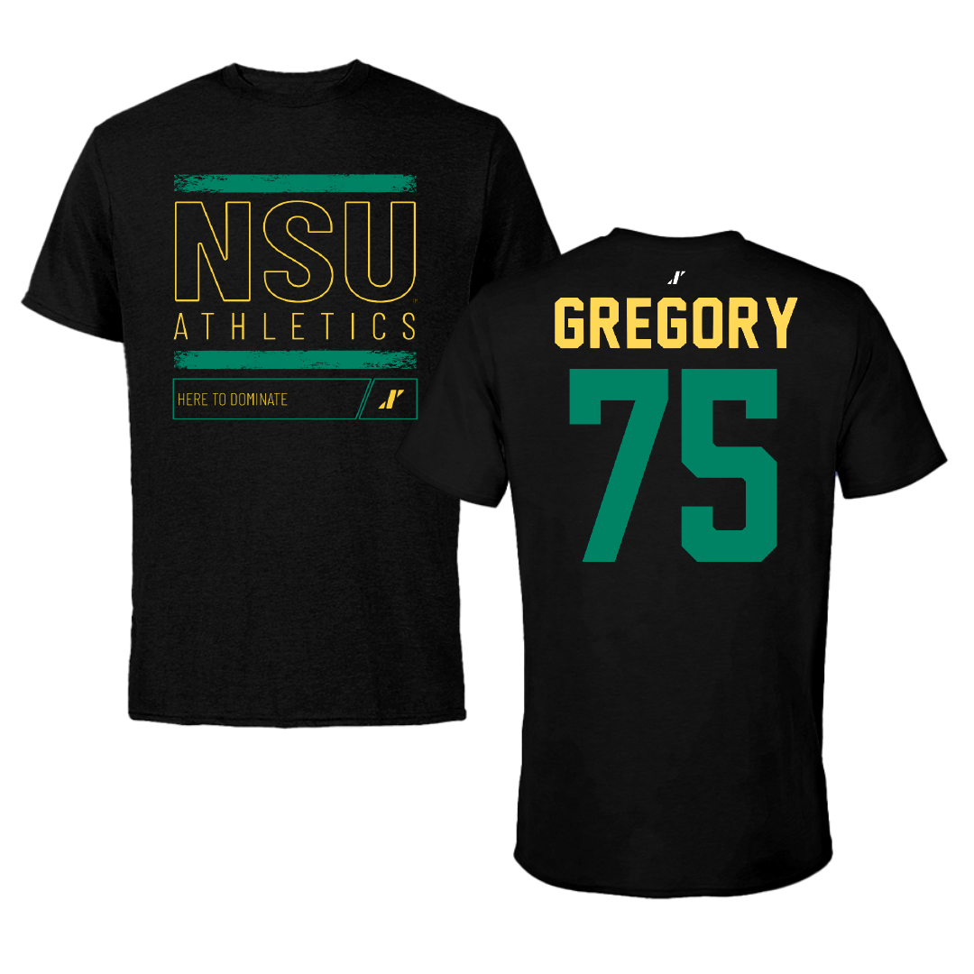 Norfolk State University Football Black Dominate Performance Tee - #75 Evan Gregory
