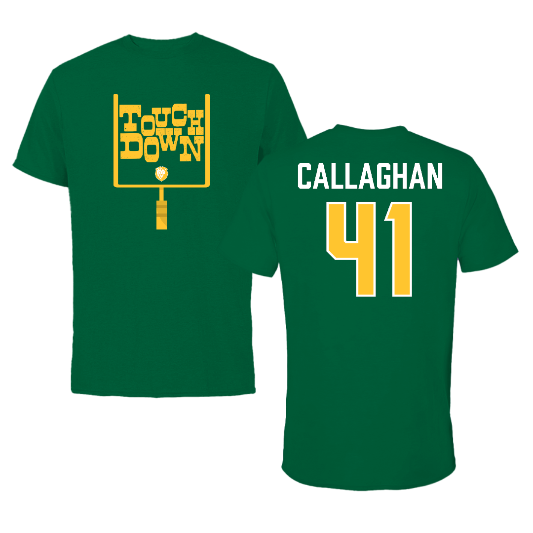 Southeastern Louisiana University Football Green Touchdown Performance Tee - #41 Riley Callaghan