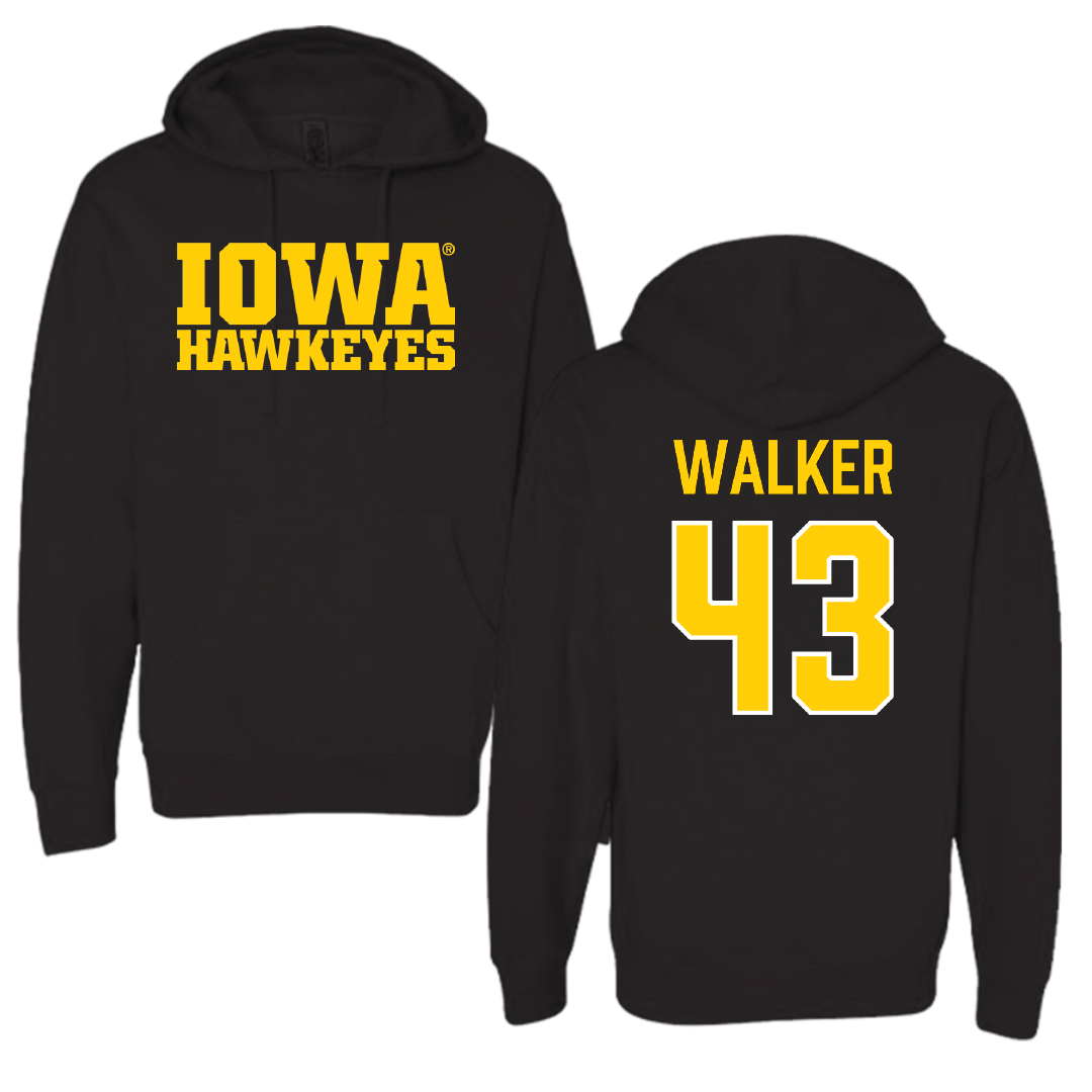 University of Iowa Baseball Black Hoodie - #43 Bryson Walker