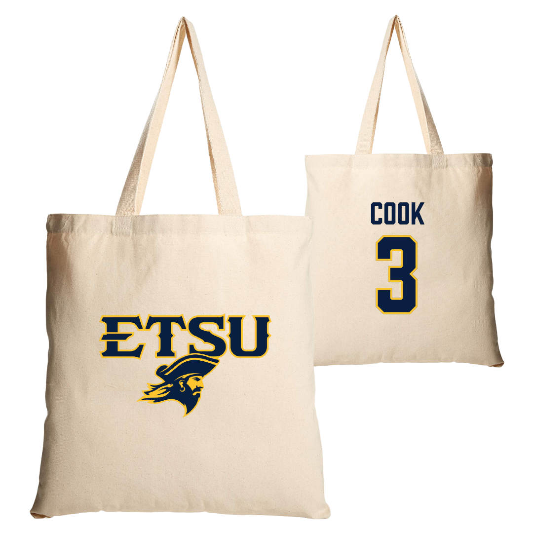 East Tennessee State University Soccer Tan Canvas Tote Bag - #3 Lindsey Cook