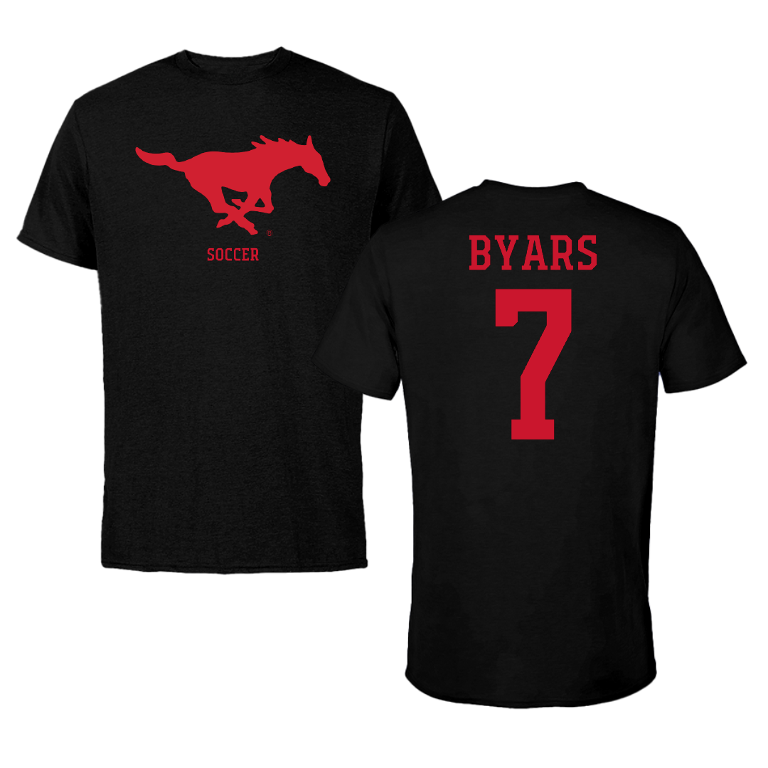 Southern Methodist University Soccer (W) Black Performance Tee - #7 Truth Byars