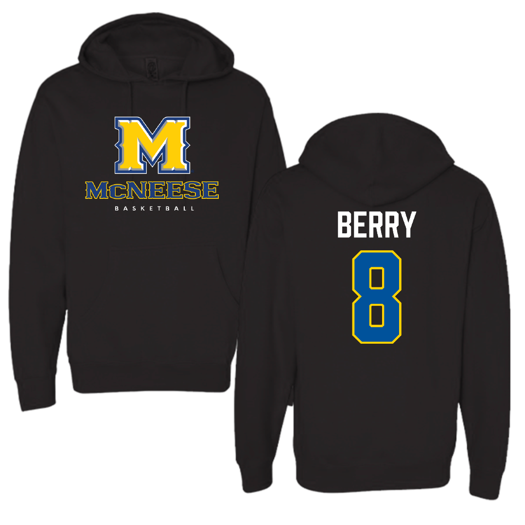 McNeese State University Basketball Black Hoodie - #8 Avari Berry