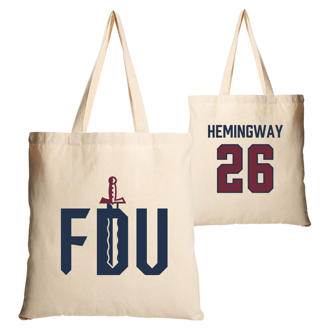 Fairleigh Dickinson University-Metropolitan Campus Softball Tan Canvas Tote Bag - #26 Jordyn Hemingway