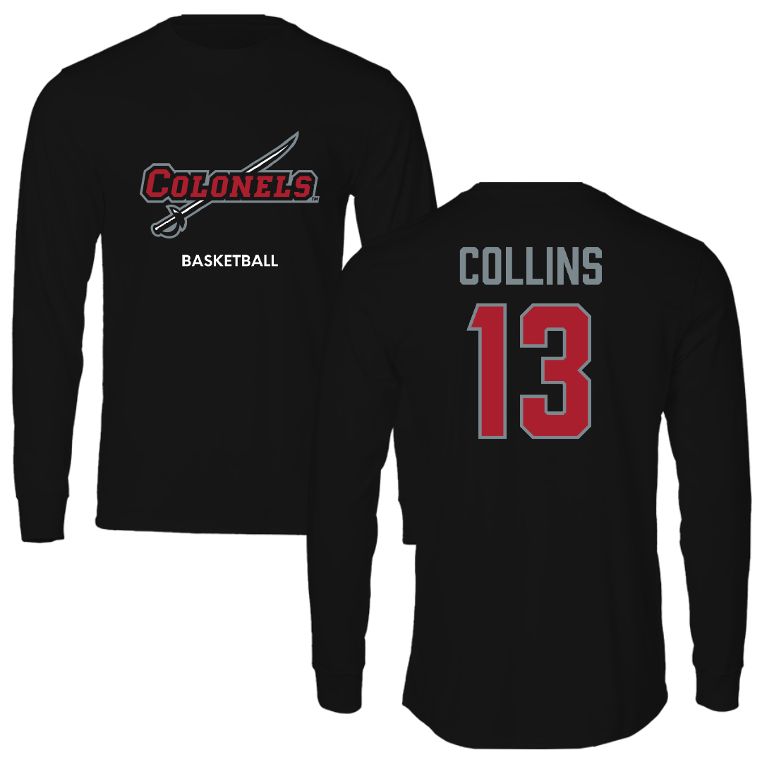 Nicholls State University Basketball (M) Black Colonels Long Sleeve - #13 Mekhi Collins