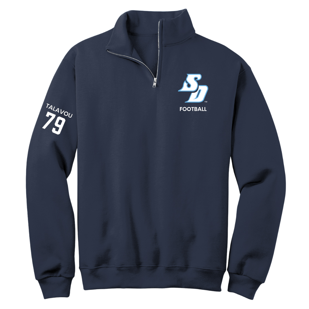University of San Diego Football Navy Quarter-Zip - #79 Maicah Talavou
