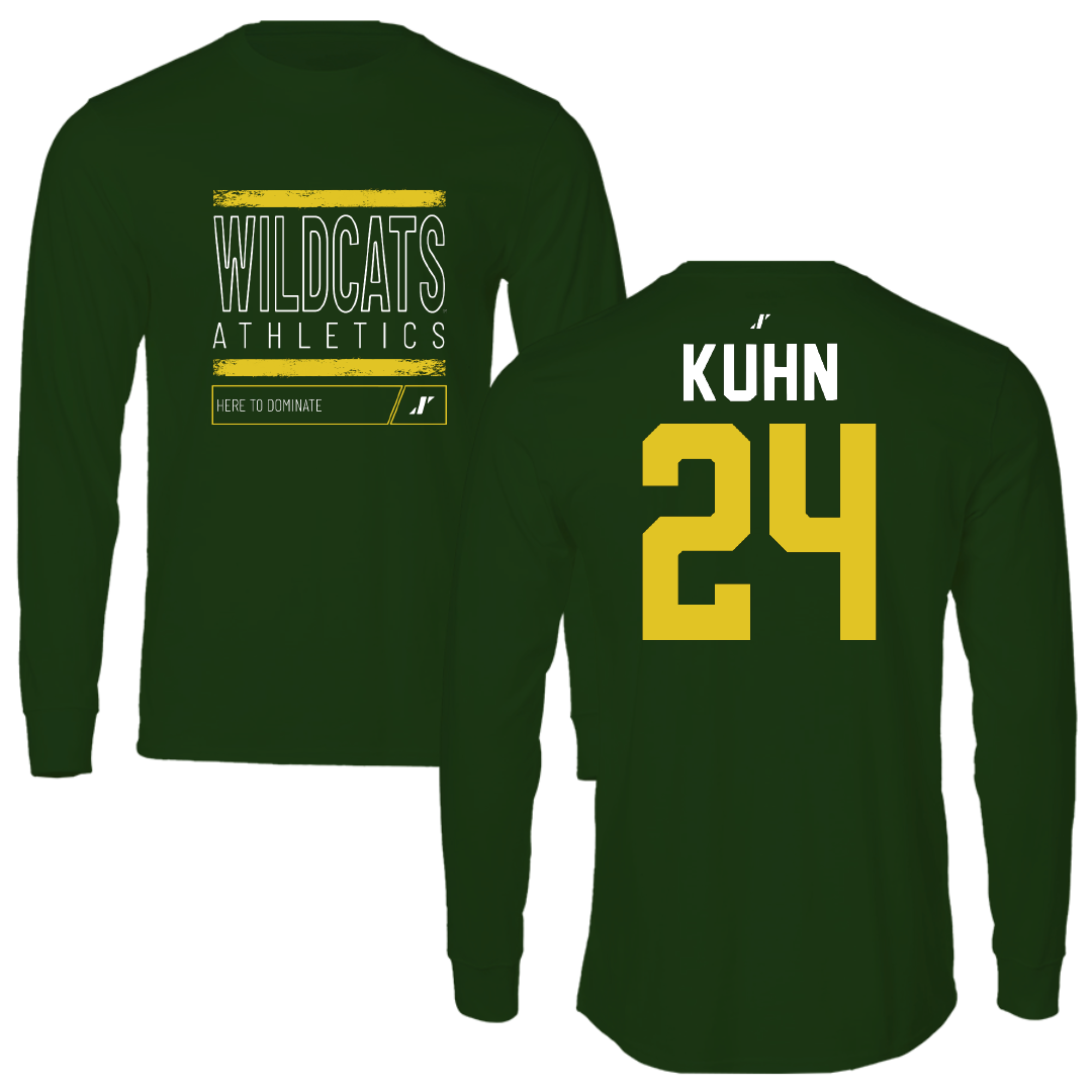 Northern Michigan University Basketball Forest Green Dominate Performance Long Sleeve - #24 Makaylee Kuhn