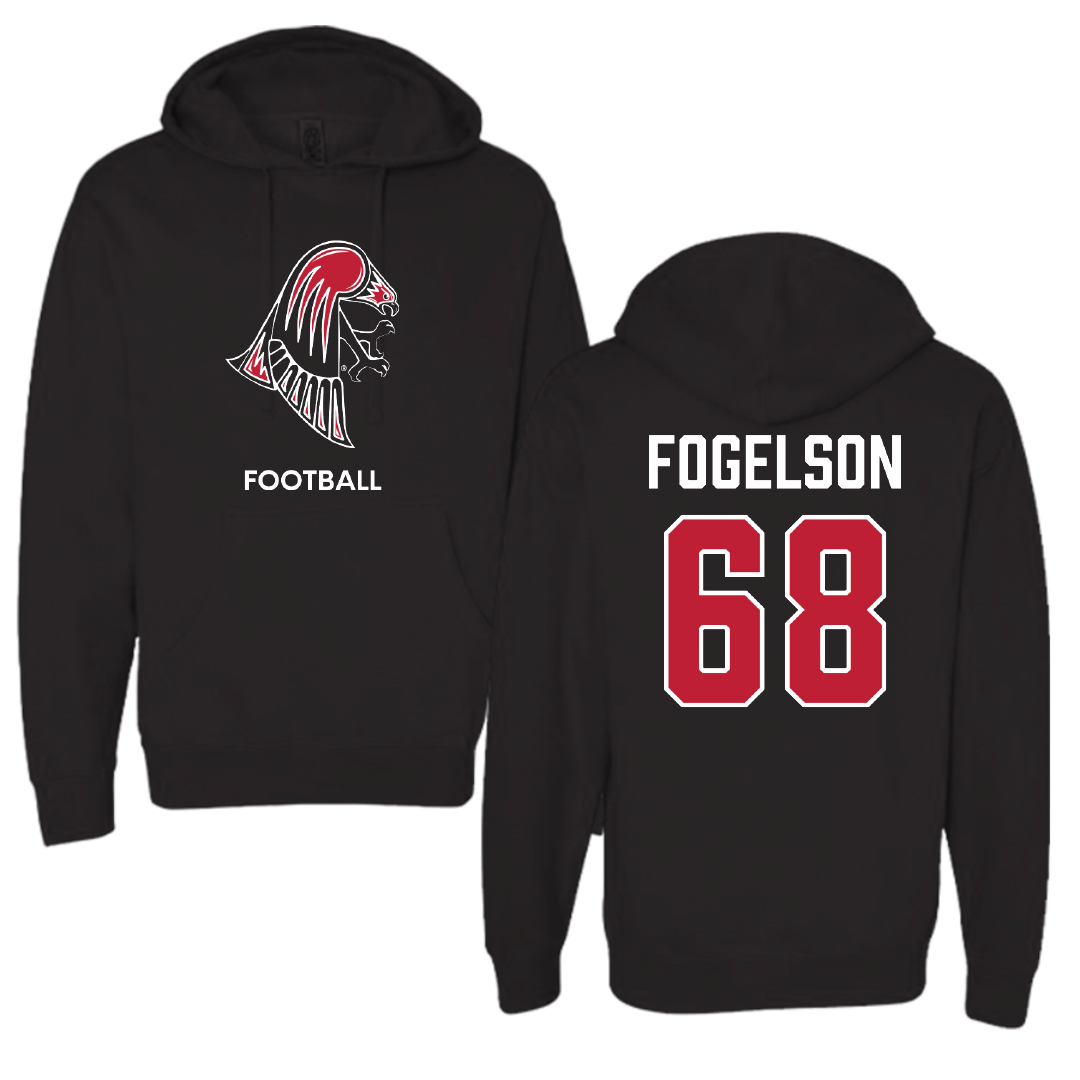 University of Wisconsin-River Falls Football Black Hoodie - #68 Blake Fogelson
