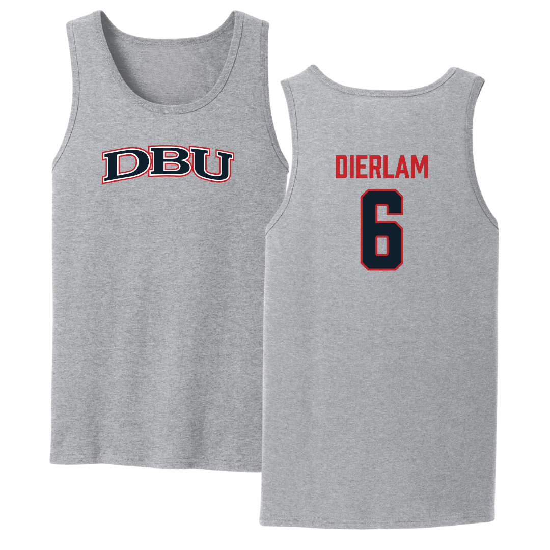 Dallas Baptist University Soccer Sport Gray Tank Top - #6 Hunter Dierlam