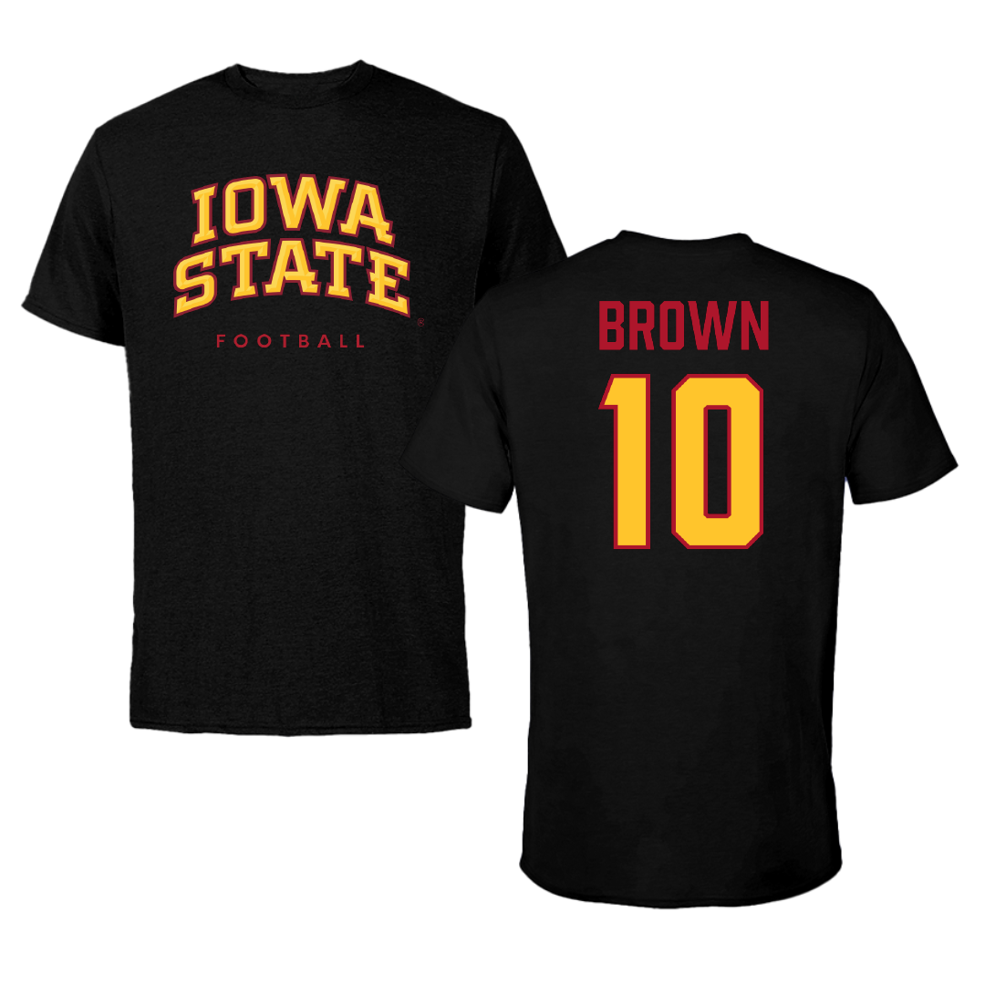 Iowa State University Football Black Tee - #10 Carson Brown