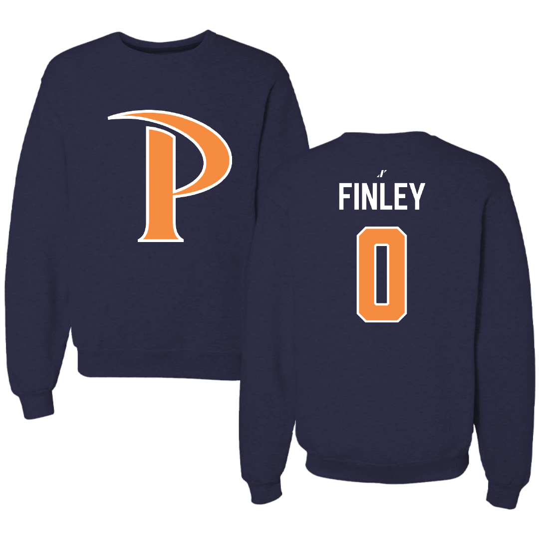Pepperdine University Basketball Navy Crewneck - #0 Ivory Finley