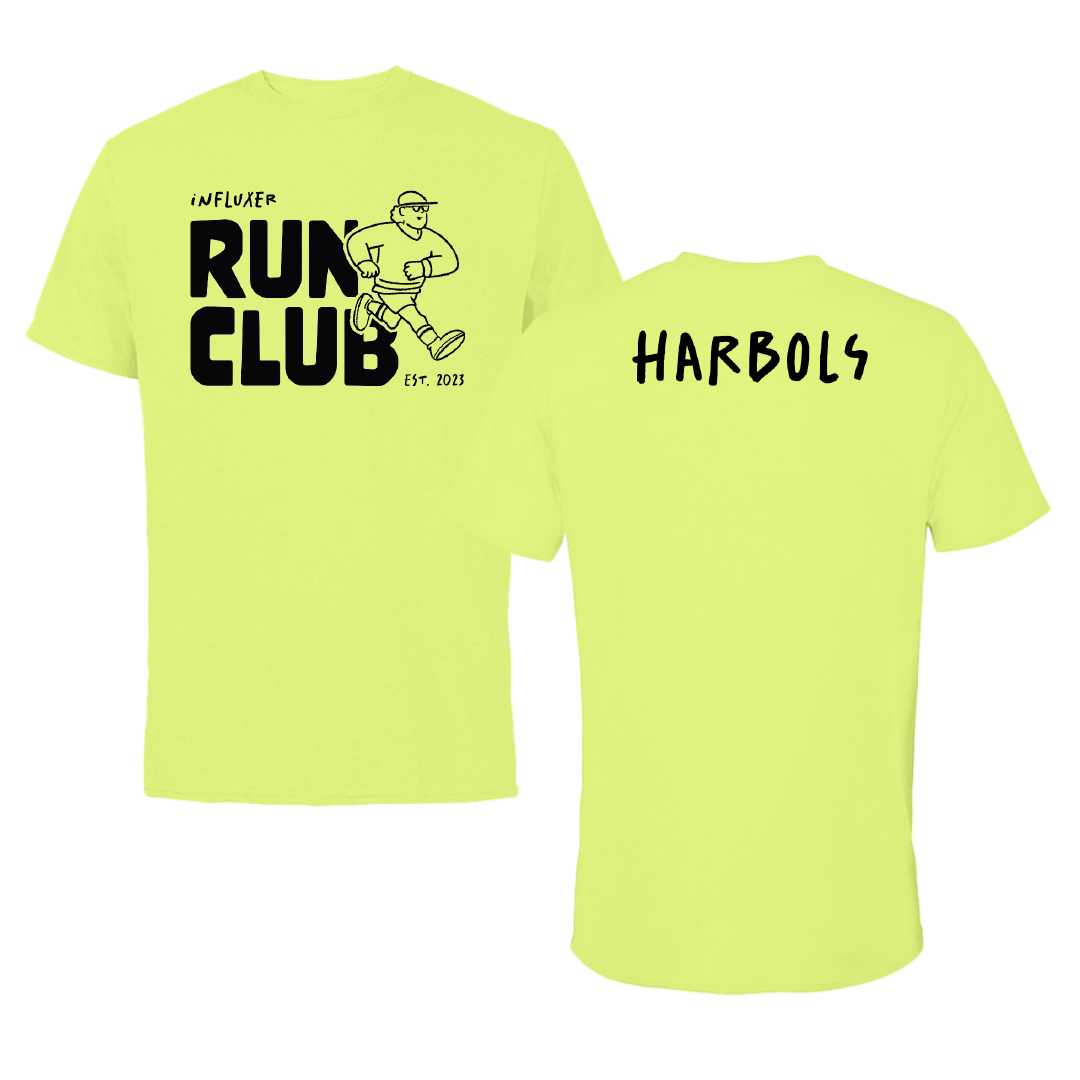 University of Nebraska at Kearney TF and XC Safety Yellow Influxer Run Club Performance Tee - Richard Harbols