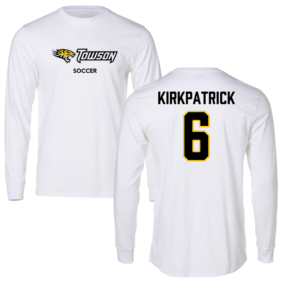 Towson University Soccer (W) White Long Sleeve - #6 Emily Kirkpatrick