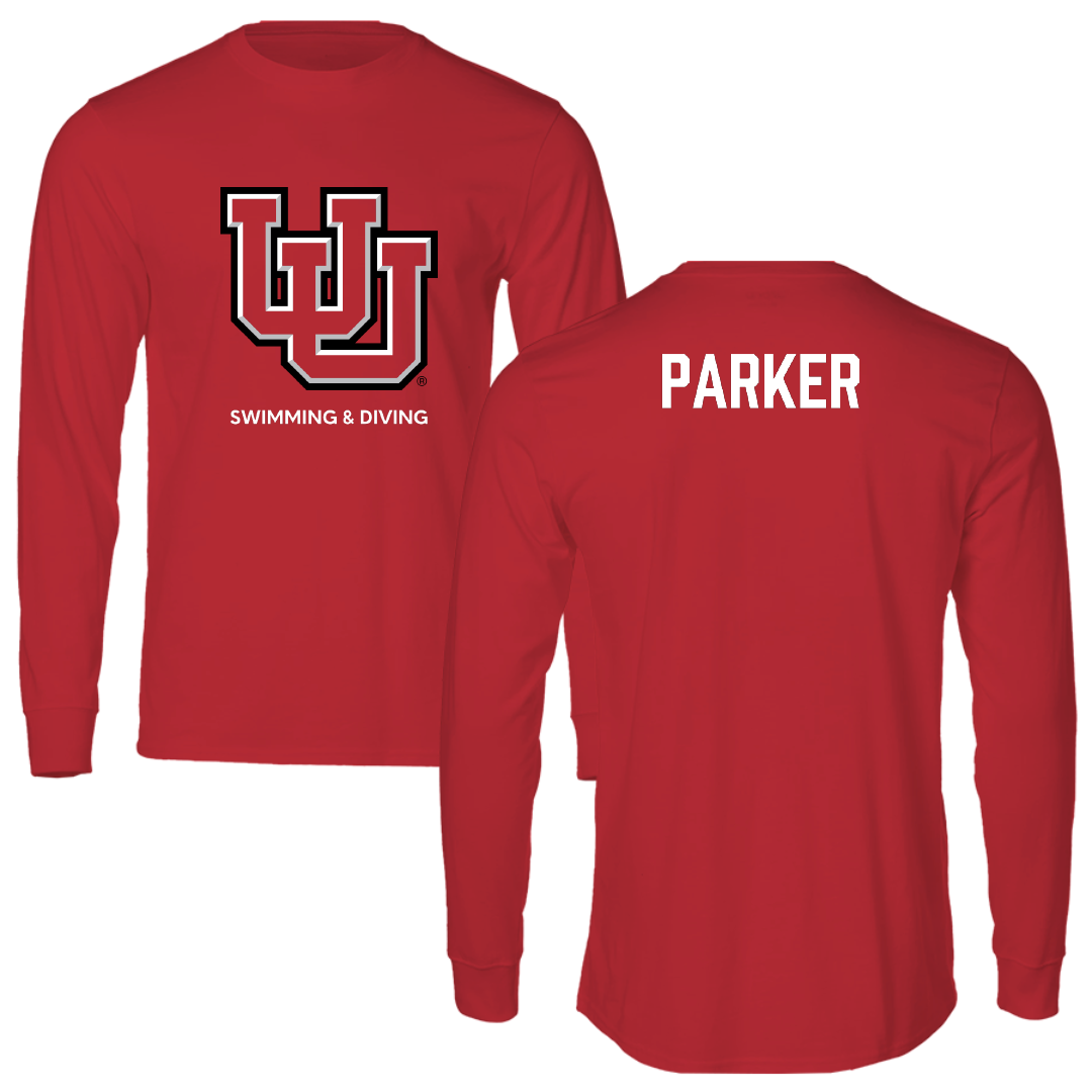 University of Utah Swimming & Diving Red Block Performance Long Sleeve - Colin Parker