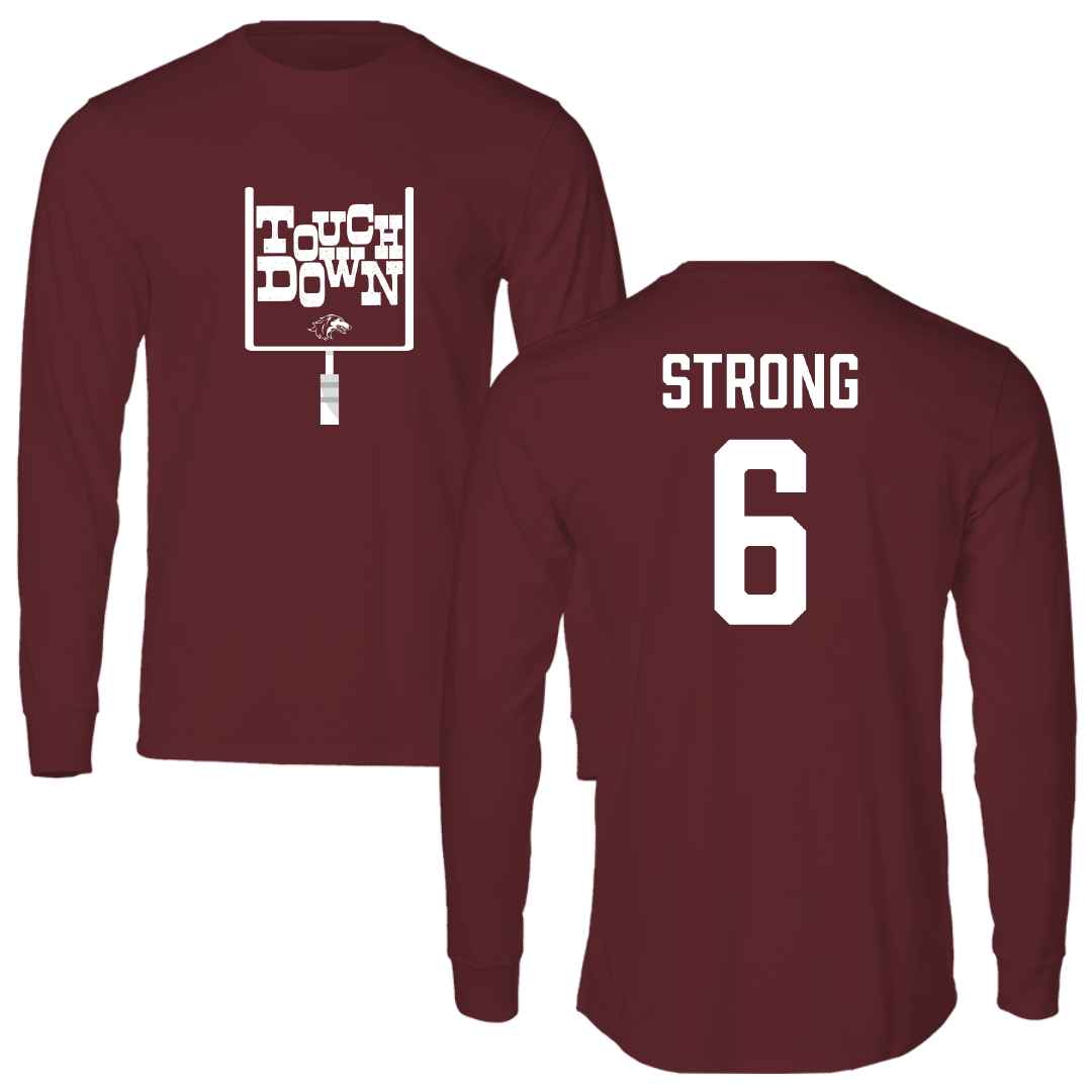 Southern Illinois University at Carbondale Football Maroon Touchdown Long Sleeve - #6 Justin Strong