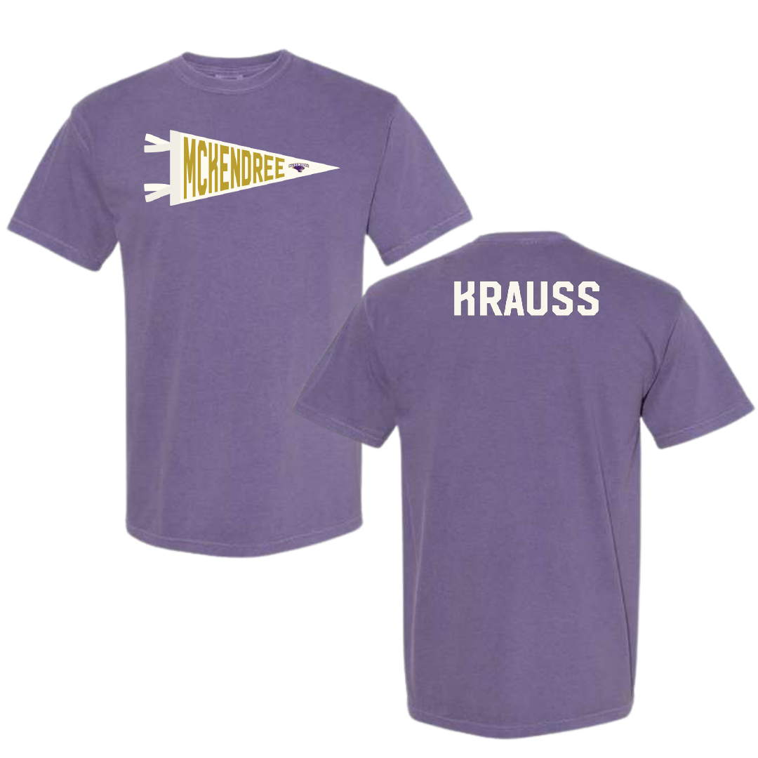 McKendree University Wrestling Purple Pennant Comfort Colors Tee - Lydia Krauss