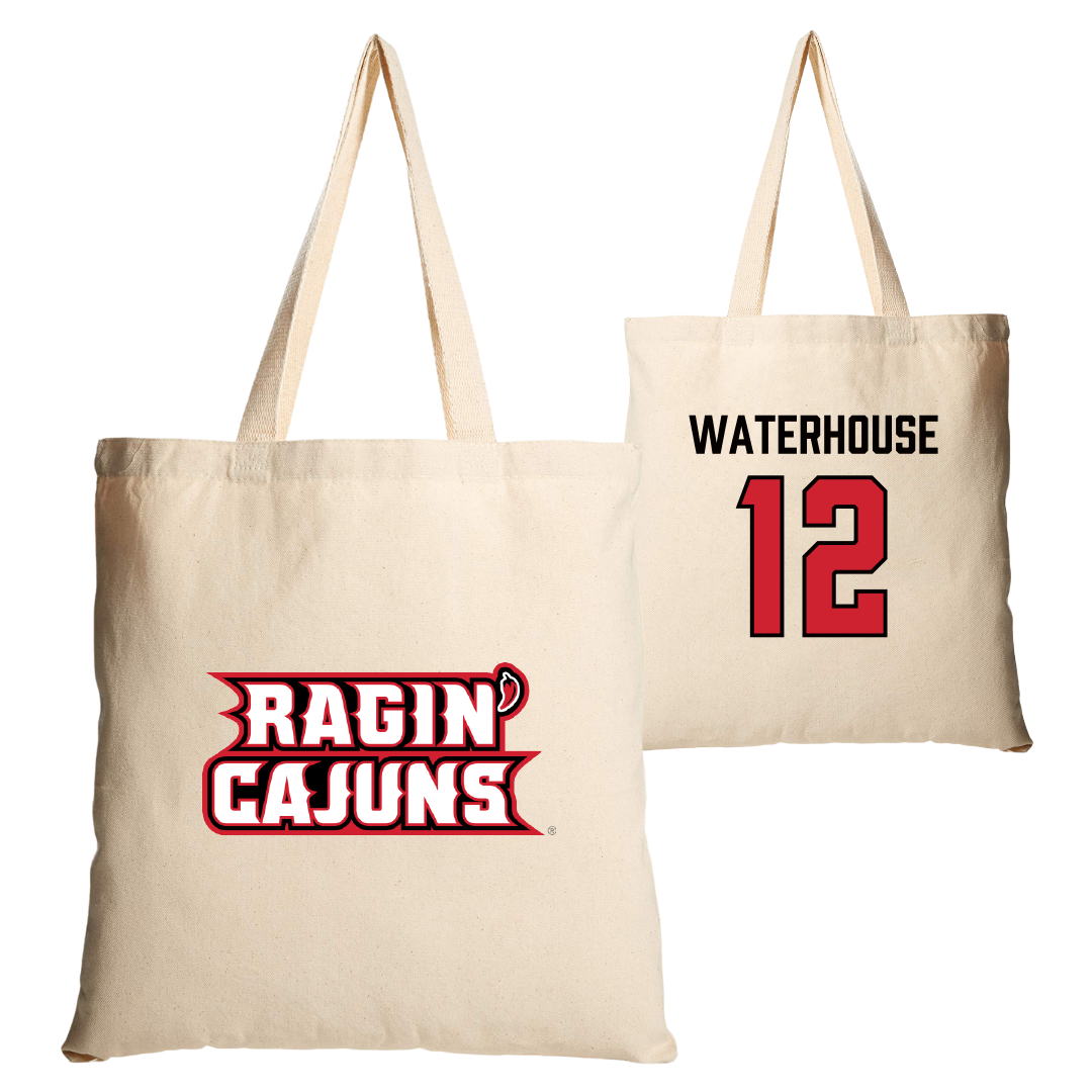 University of Louisiana at Lafayette Soccer Tan Canvas Tote Bag - #12 Hailly Waterhouse