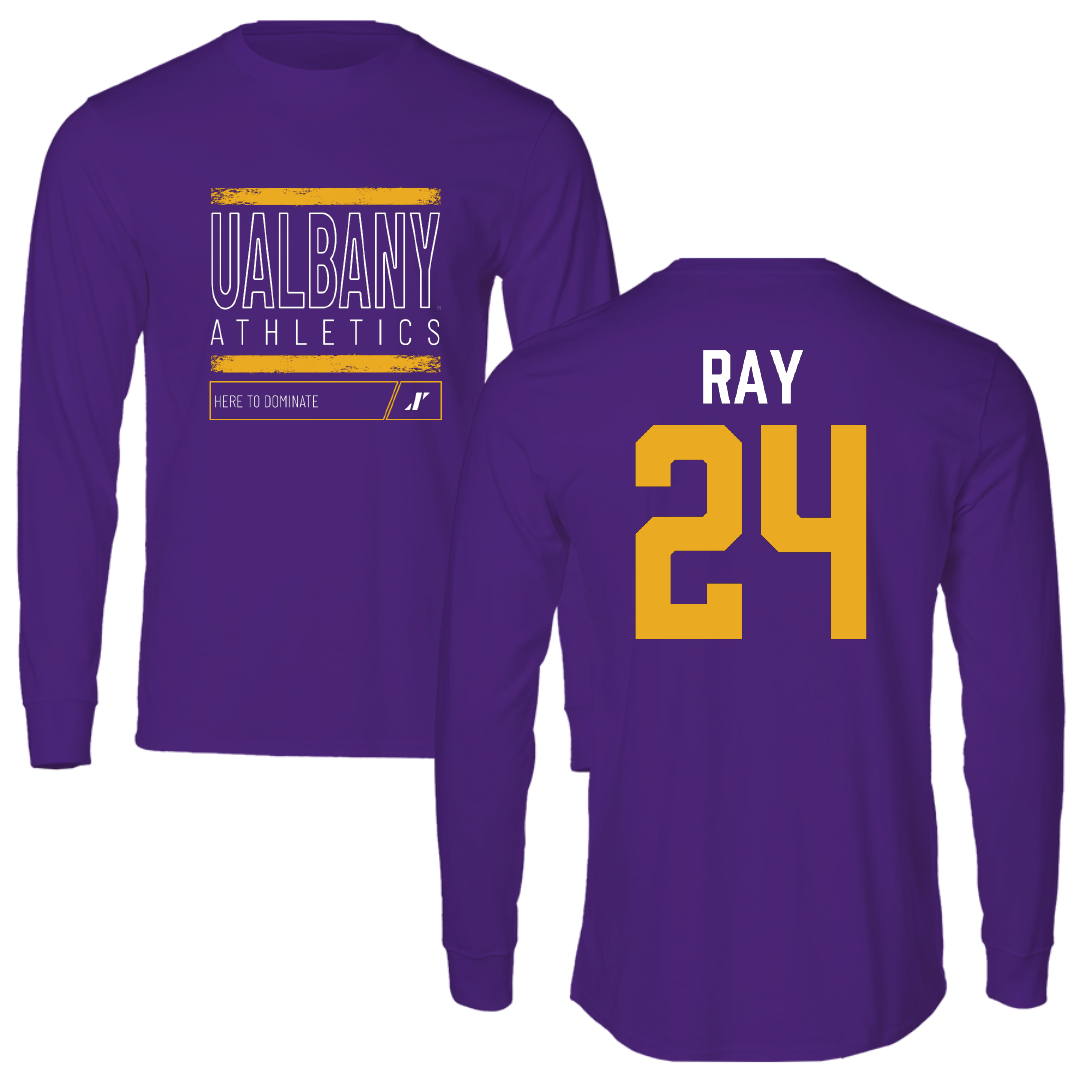 University at Albany Basketball Purple Dominate Performance Long Sleeve - #24 Abby Ray