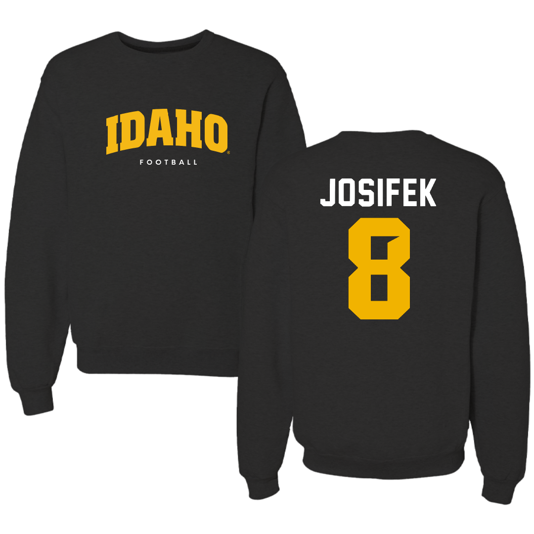 University of Idaho Football Black Idaho Crewneck - #8 Nicholas Josifek