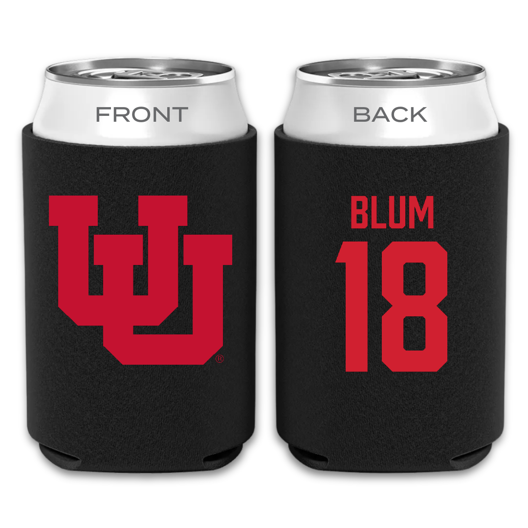University of Utah Soccer Black Can Cooler - #18 Lilliah Blum