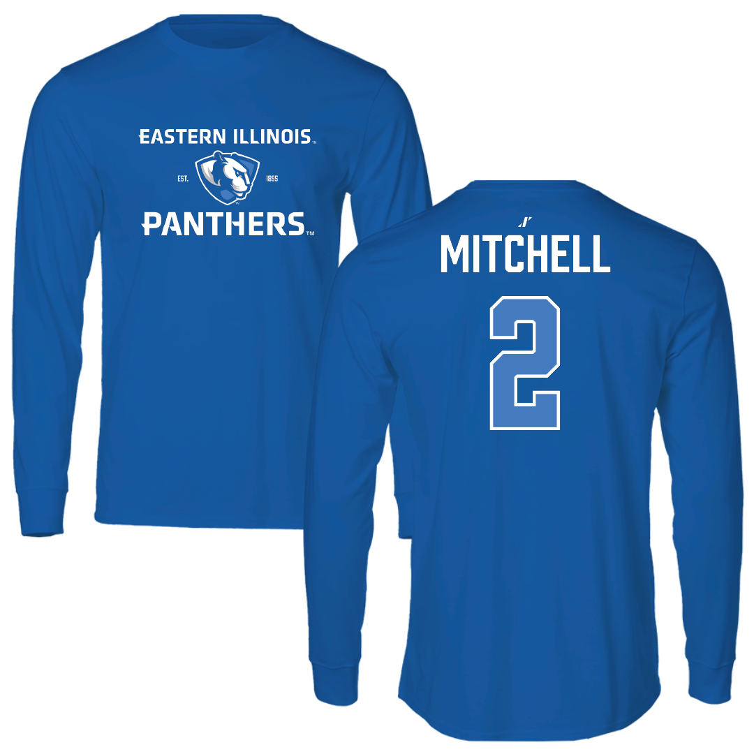 Eastern Illinois University Football Blue General Performance Long Sleeve - #2 Bruce Mitchell