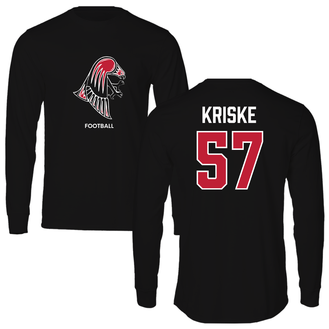 University of Wisconsin-River Falls Football Black Mascot Performance Long Sleeve - #57 Dawson Kriske