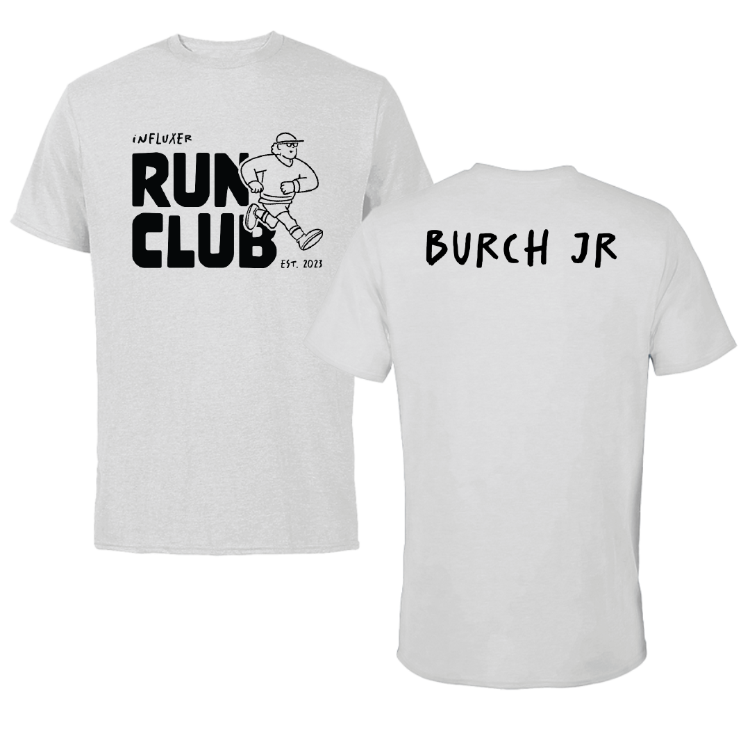 Appalachian State University TF and XC Light Gray Influxer Run Club Tee - Jeremiah Burch Jr