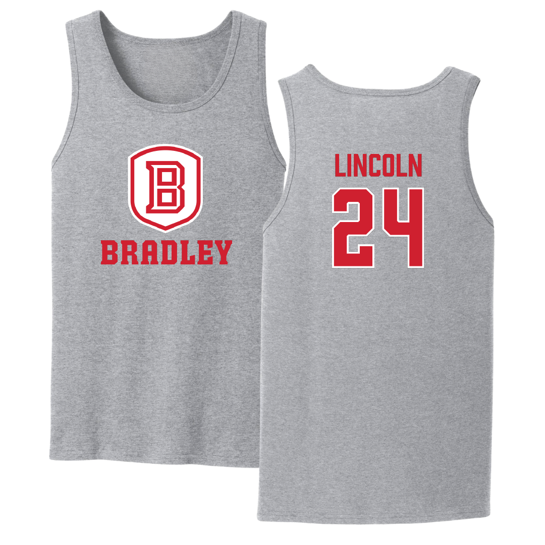 Bradley University Baseball Sport Gray Tank Top - #24 Jack Lincoln