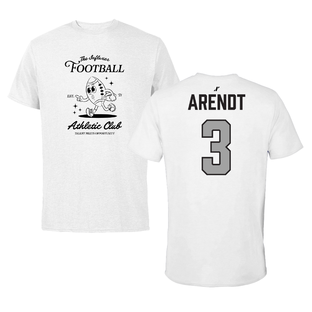 Football White Influxer Athletic Club Tee - #3 Keaton Arendt