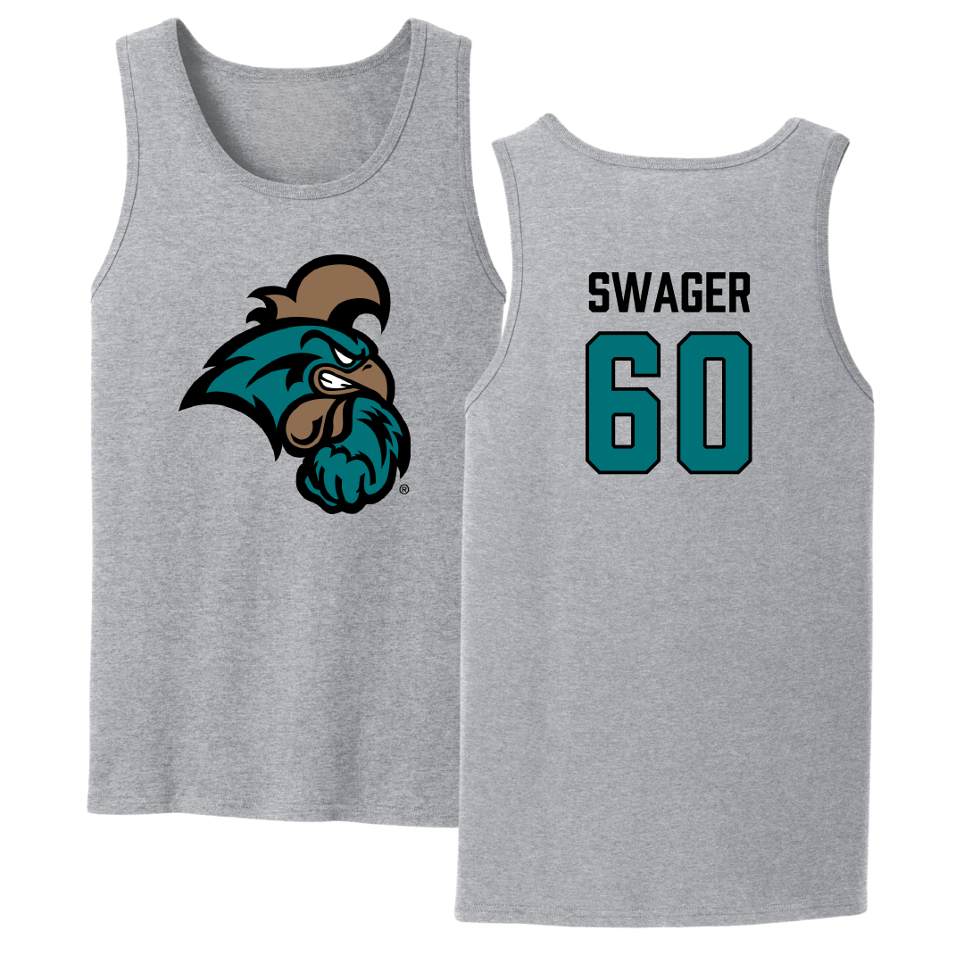Coastal Carolina University Football Sport Gray Tank Top - #60 Mike Swager