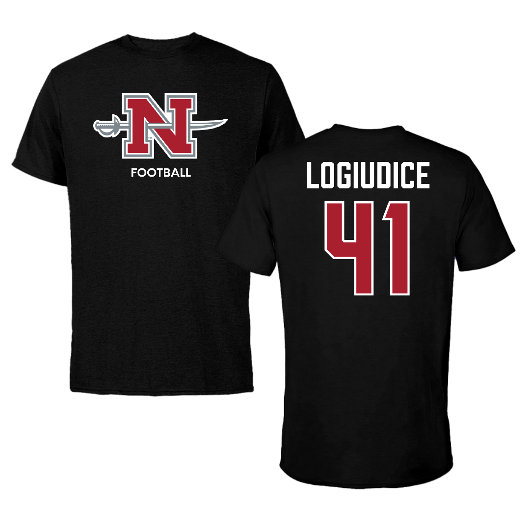 Nicholls State University Football Black Mascot Performance Tee - #41 Dominic LoGiudice