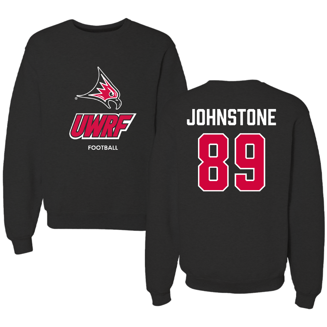 University of Wisconsin-River Falls Football Black Crewneck - #89 Adam Johnstone