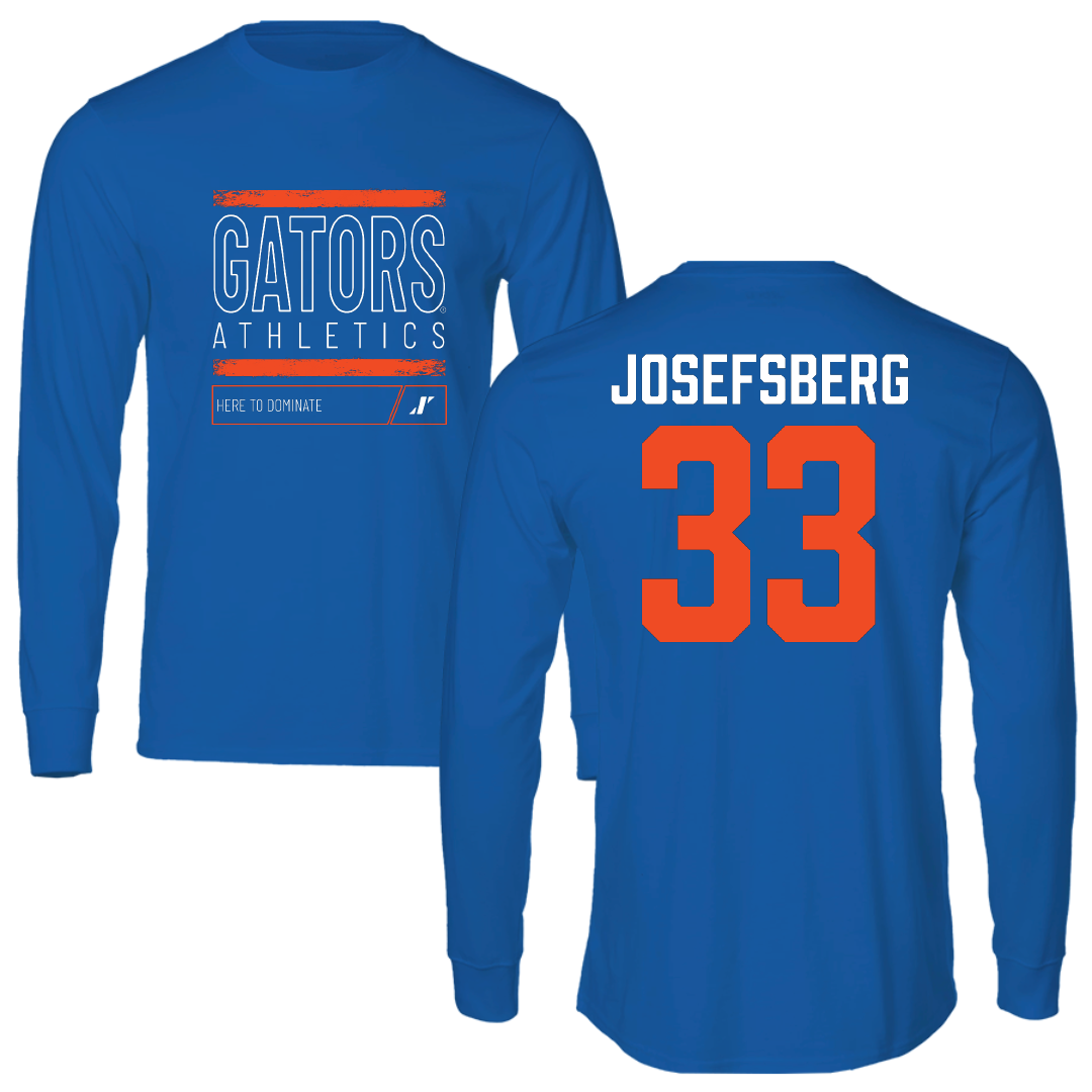 University of Florida Basketball Blue Dominate Long Sleeve - #33 Cooper Josefsberg