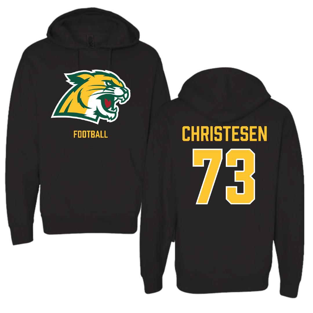 Northern Michigan University Football Black Hoodie - #73 Charlie Christesen