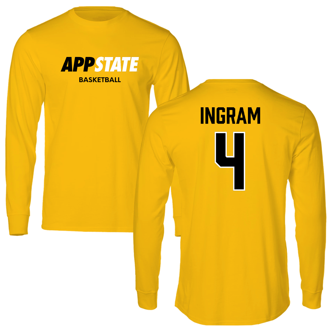 Appalachian State University Basketball (W) Gold Performance Long Sleeve - #4 J'Mani Ingram