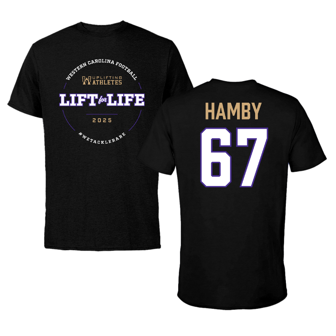 Western Carolina University Football Black Uplifting Athletes Football Tee - #67 Steven Hamby