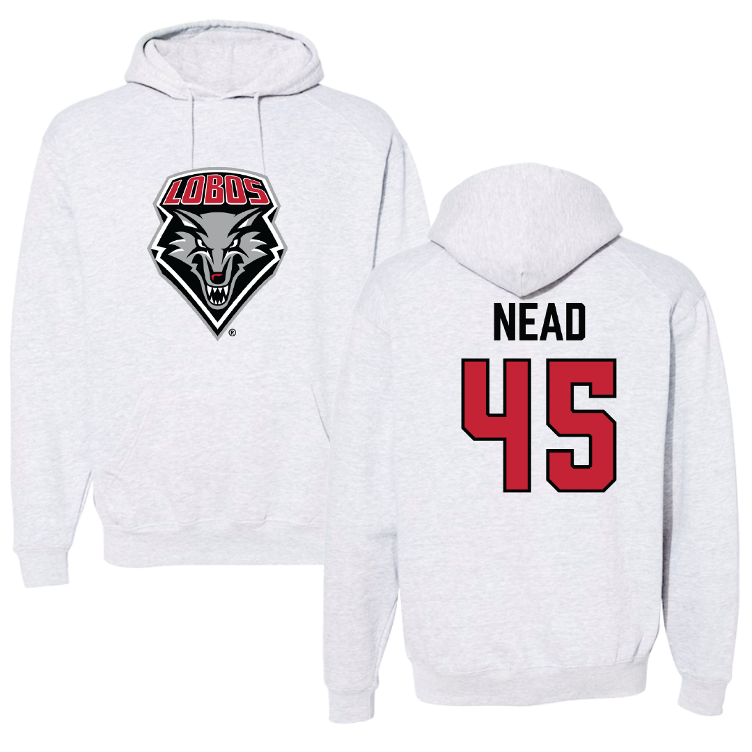 University of New Mexico Football Light Gray Hoodie - #45 Keayen Nead