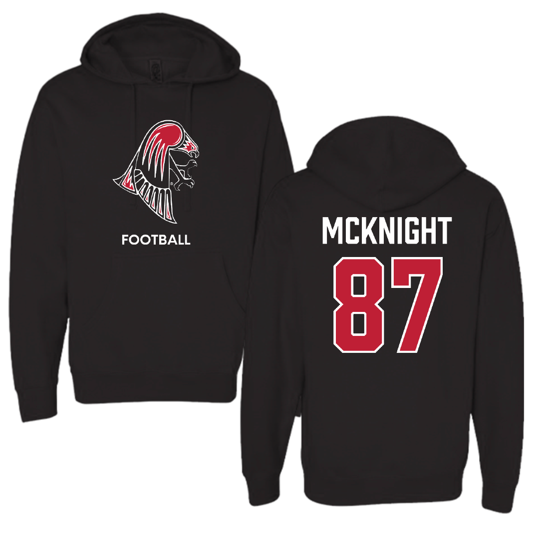 University of Wisconsin-River Falls Football Black Hoodie - #87 Brody McKnight