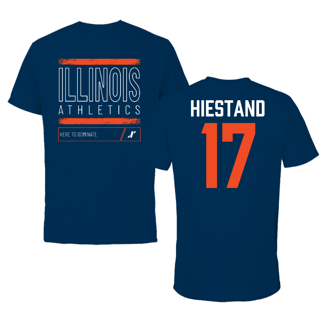 University of Illinois Soccer Navy Dominate Performance Tee - #17 Sarah Hiestand