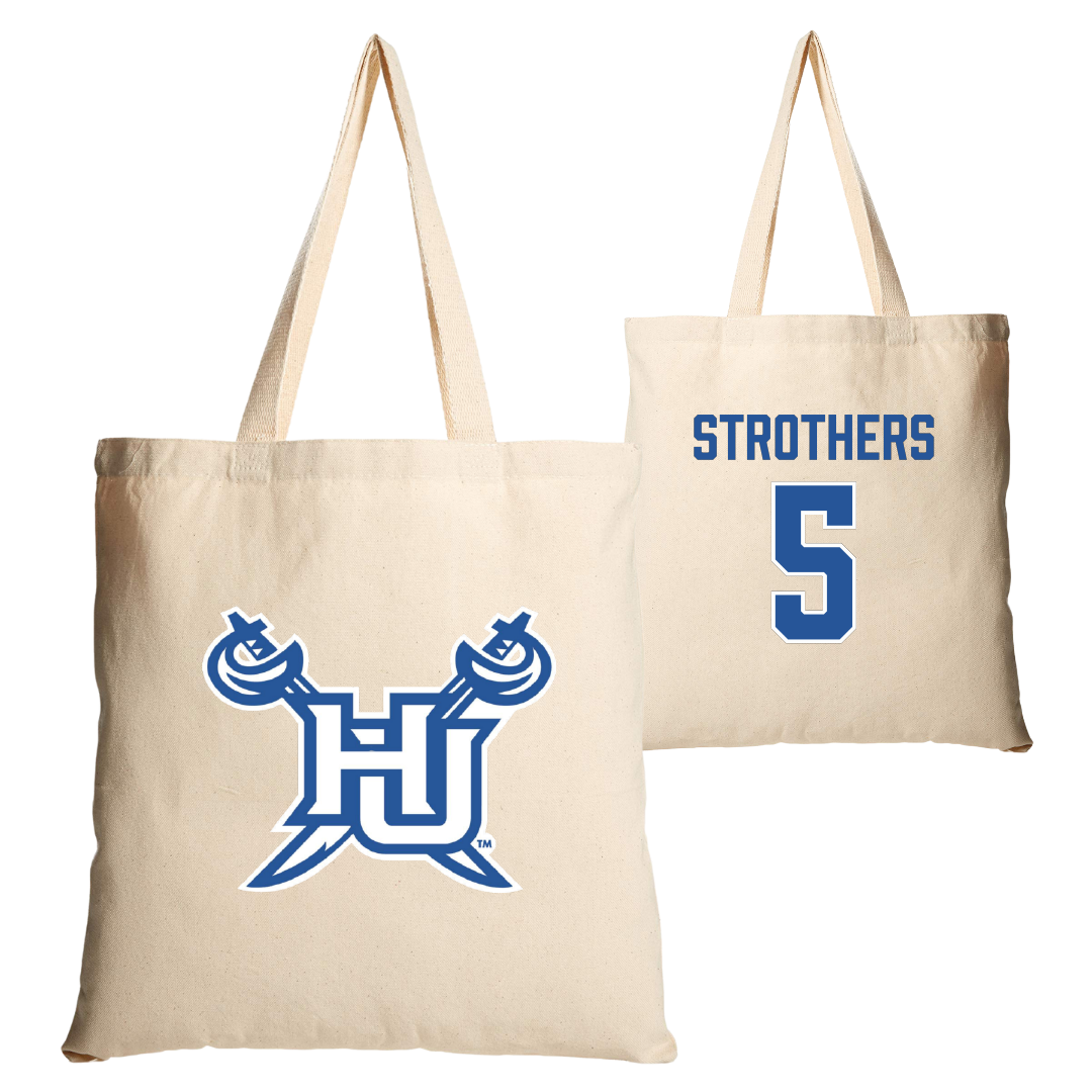 Hampton University Basketball Tan Canvas Tote Bag - #5 Etienne Strothers