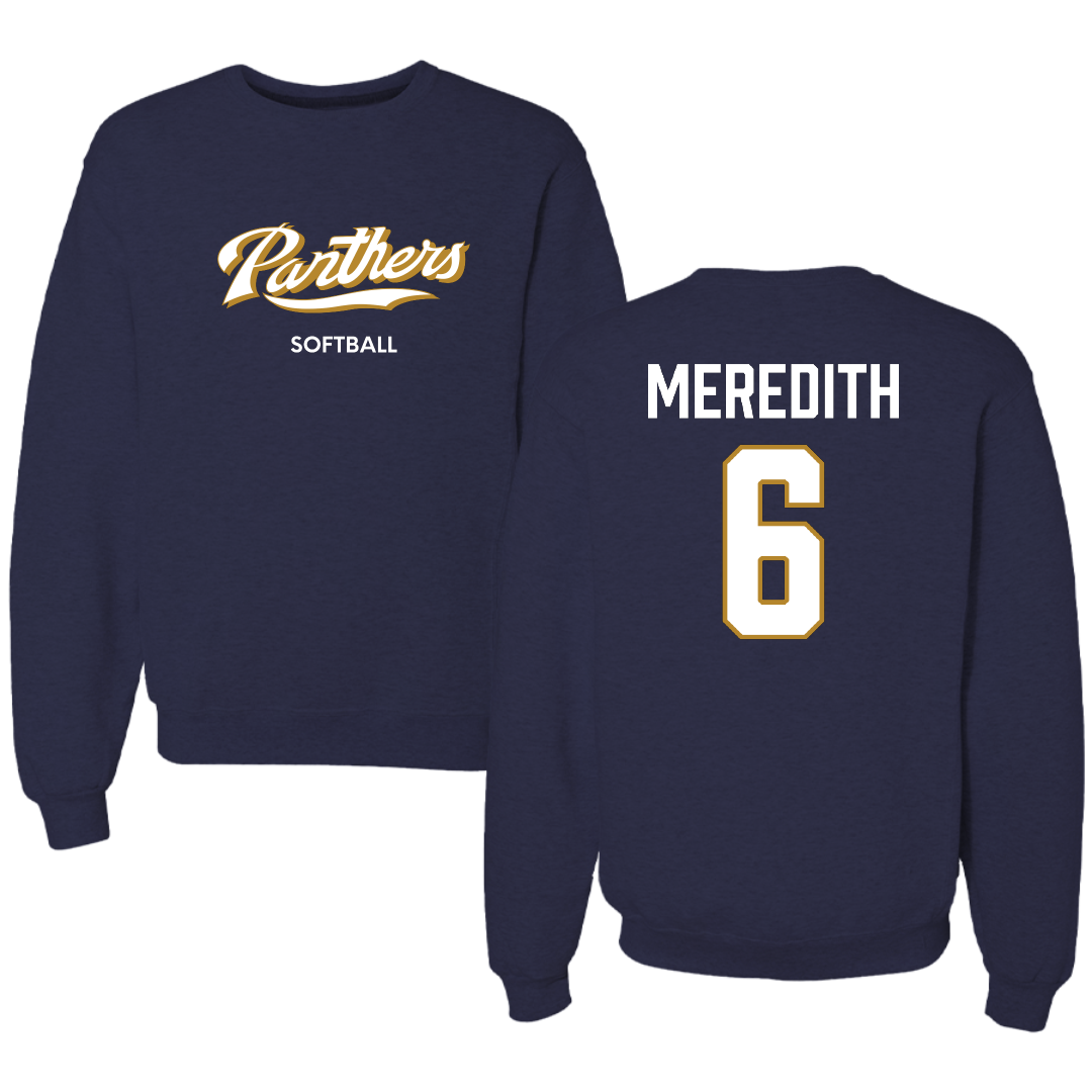 Florida International University Softball Navy Panthers Crewneck - #6 Kally Meredith