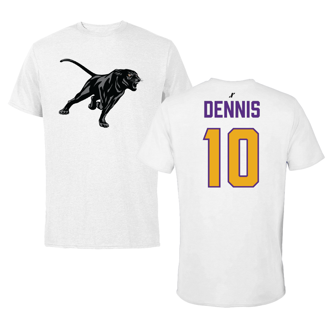 Prairie View A&M University Football White Tee - #10 Andre Dennis