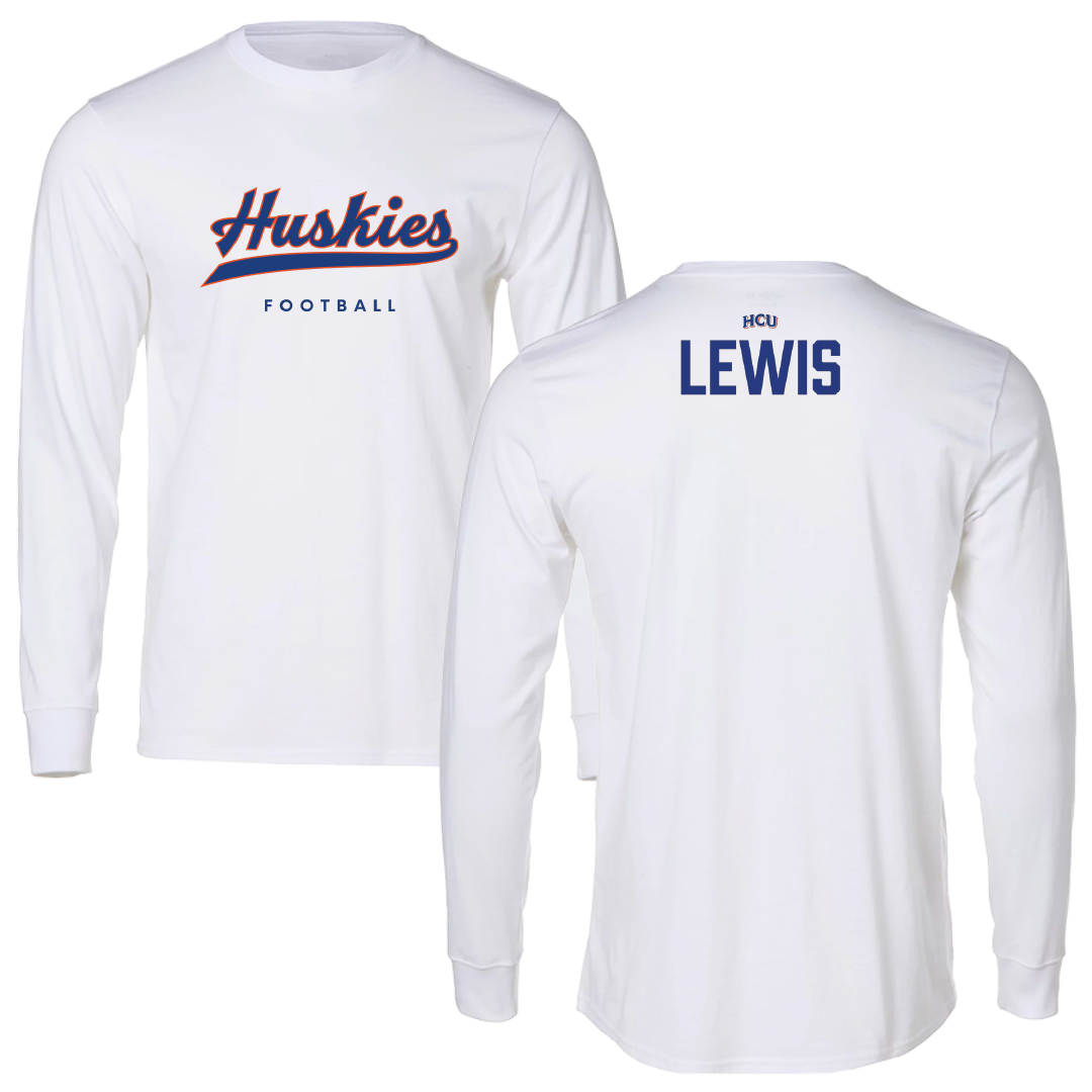 Houston Christian University Football White Long Sleeve - Darius Lewis