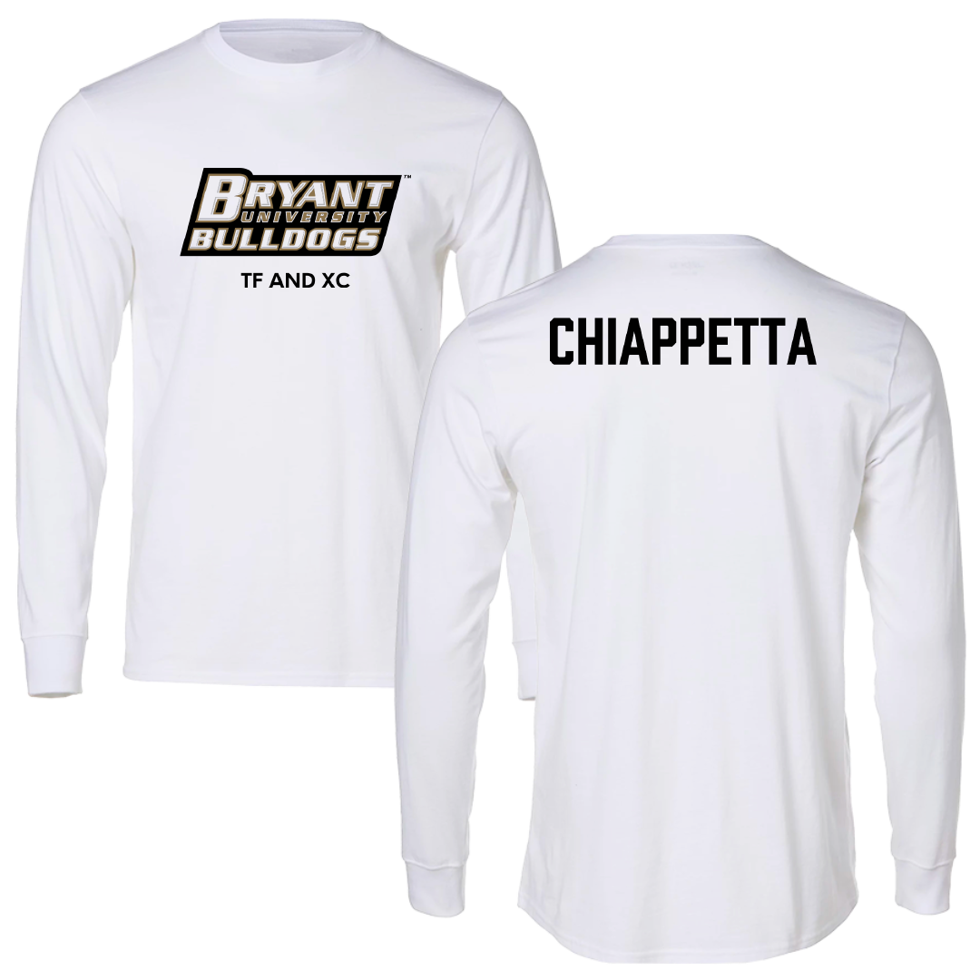 Bryant University TF and XC White Performance Long Sleeve - AJ Chiappetta